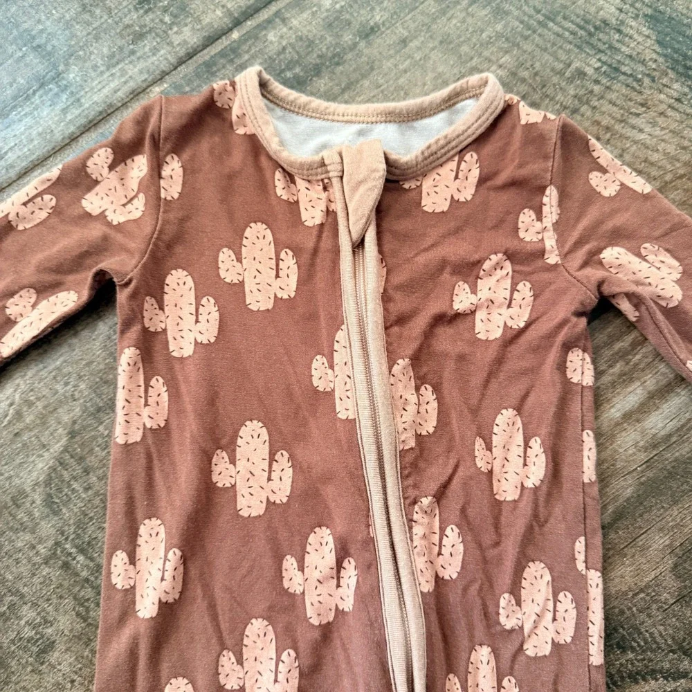 House of Henry Baby Bamboo Cactus Loveralls Jammy Sleeper, Clay Brown, 3-6 mo